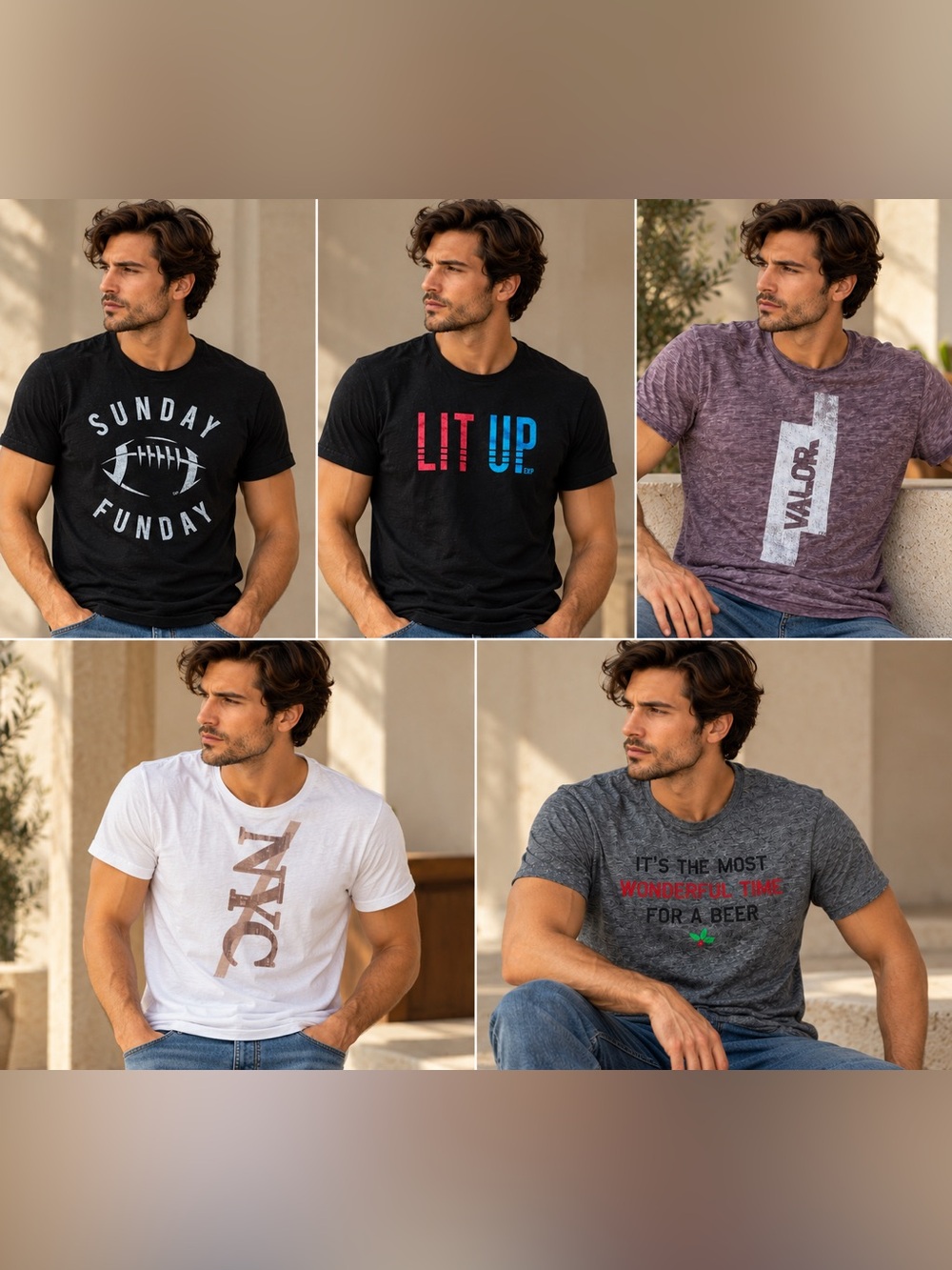 Express Men's Graphic Tee Lot of 5 Short Sleeve Crewneck Size S